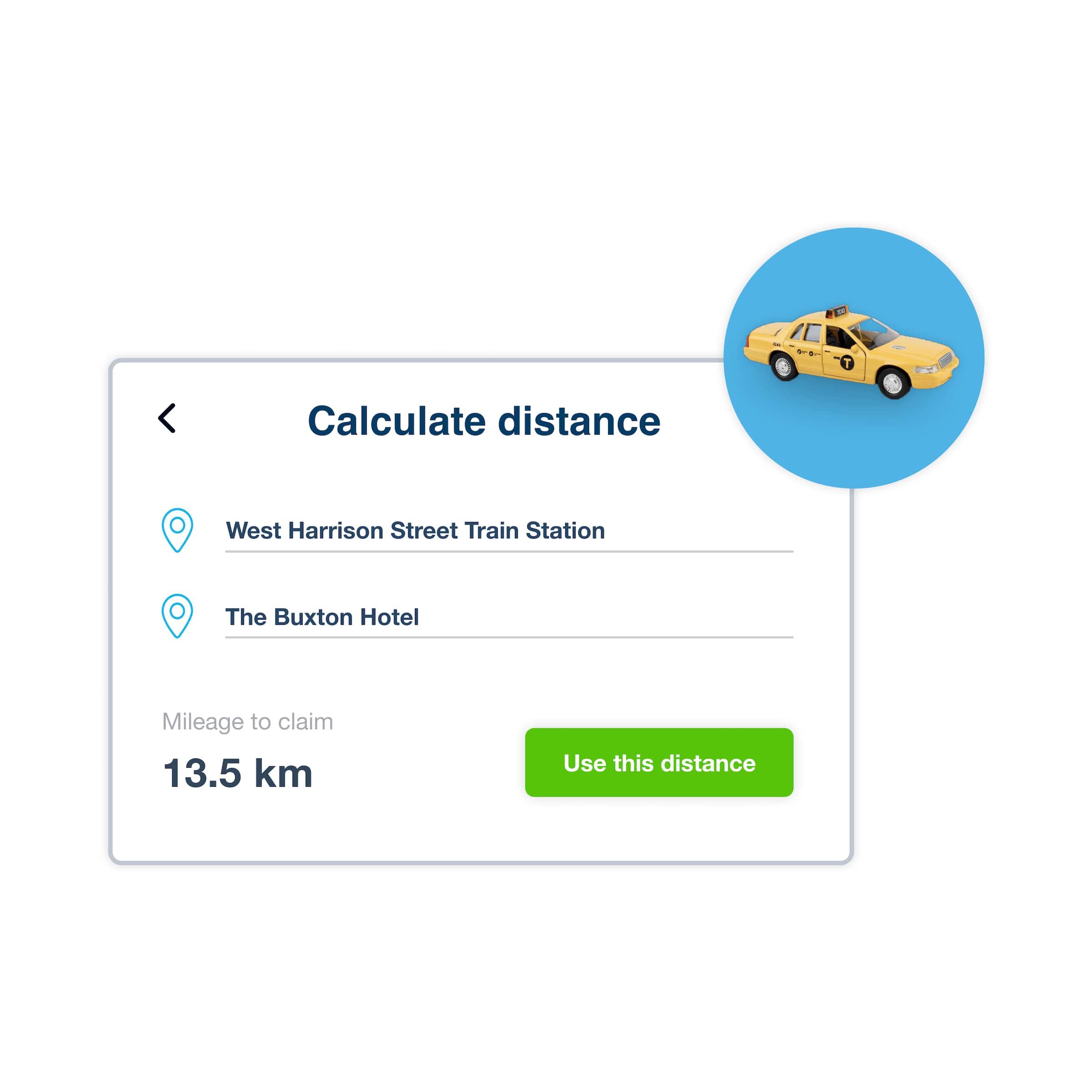 Xero’s mileage tracker software lets you enter your start and end points on a map, then calculates the distance.