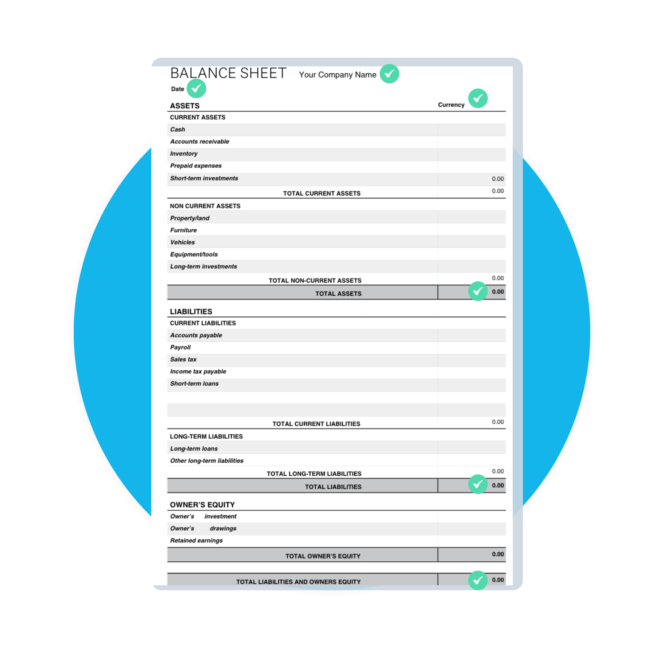 Balance sheet example