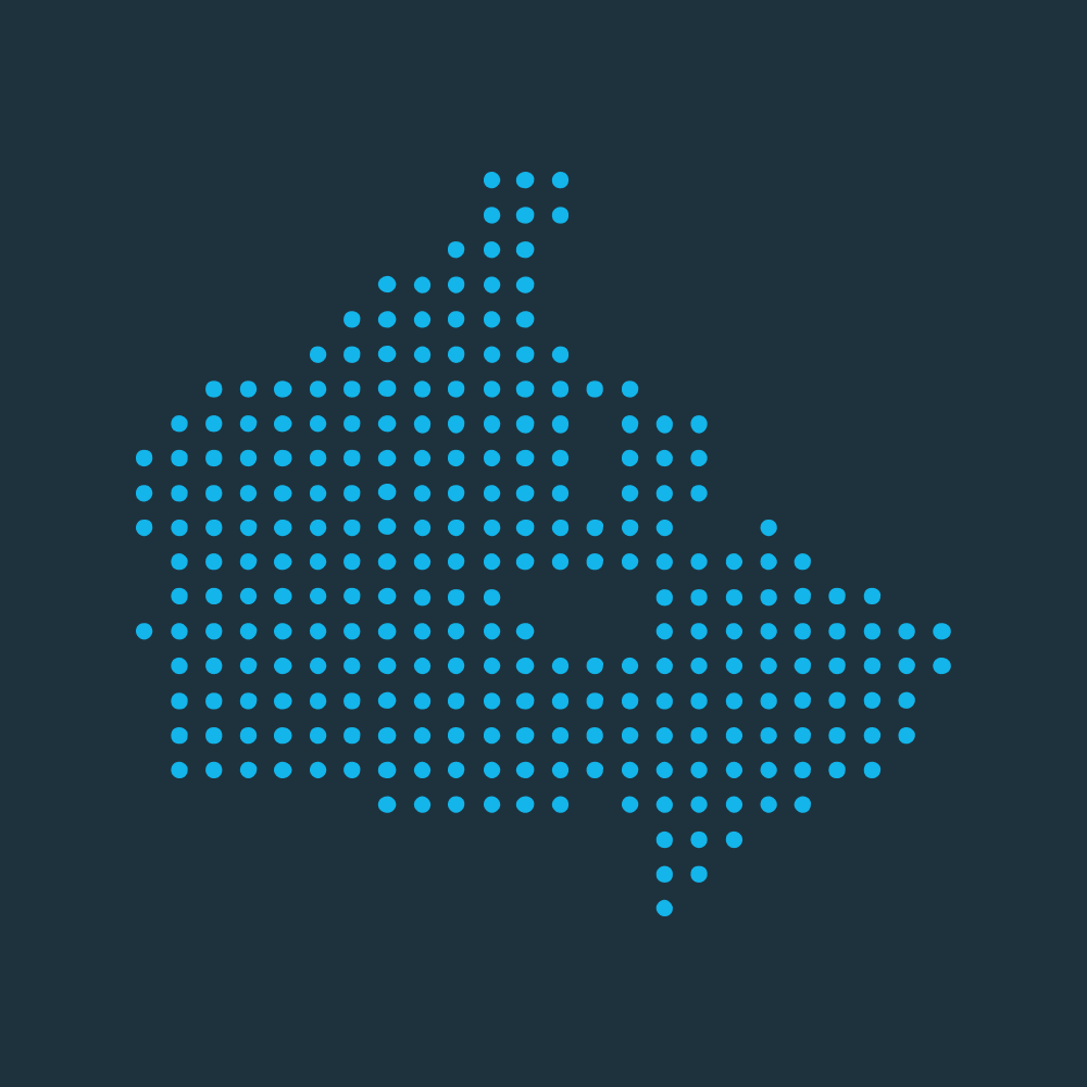 Map of Canada made out of dots