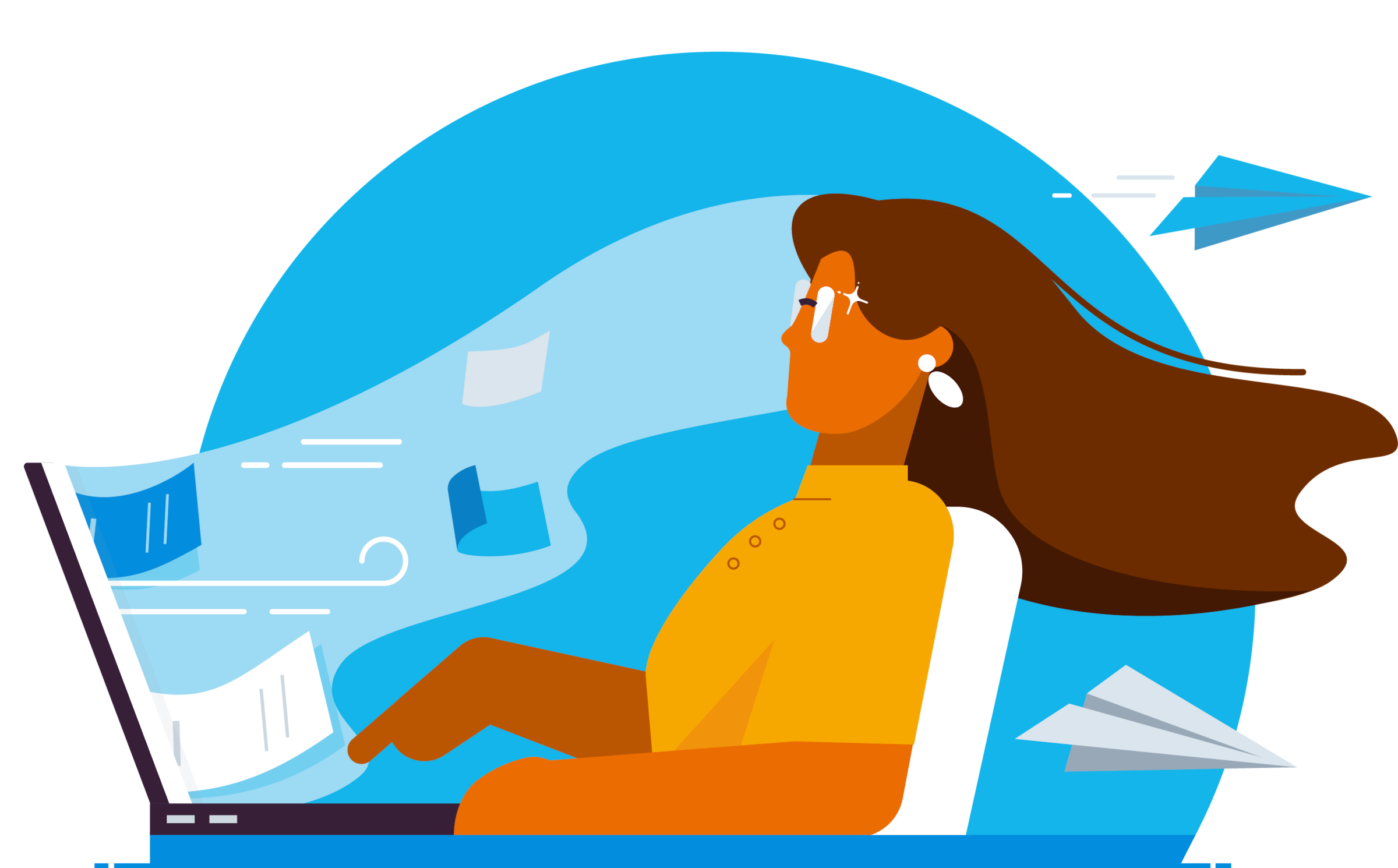 A printing business owner using Xero's accounting software on their computer.