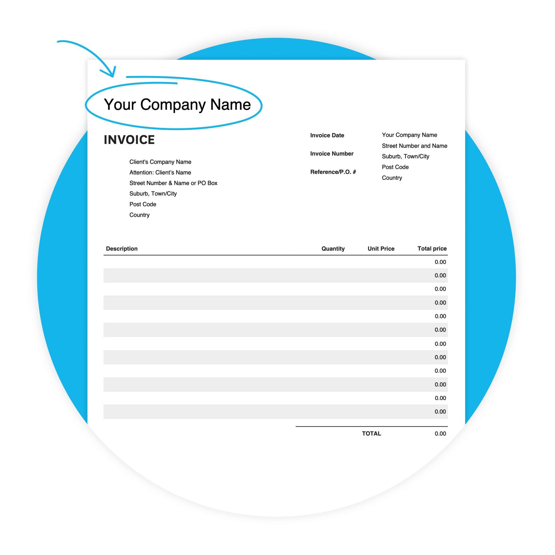 a blank freelance invoice template with fields for users to fill out