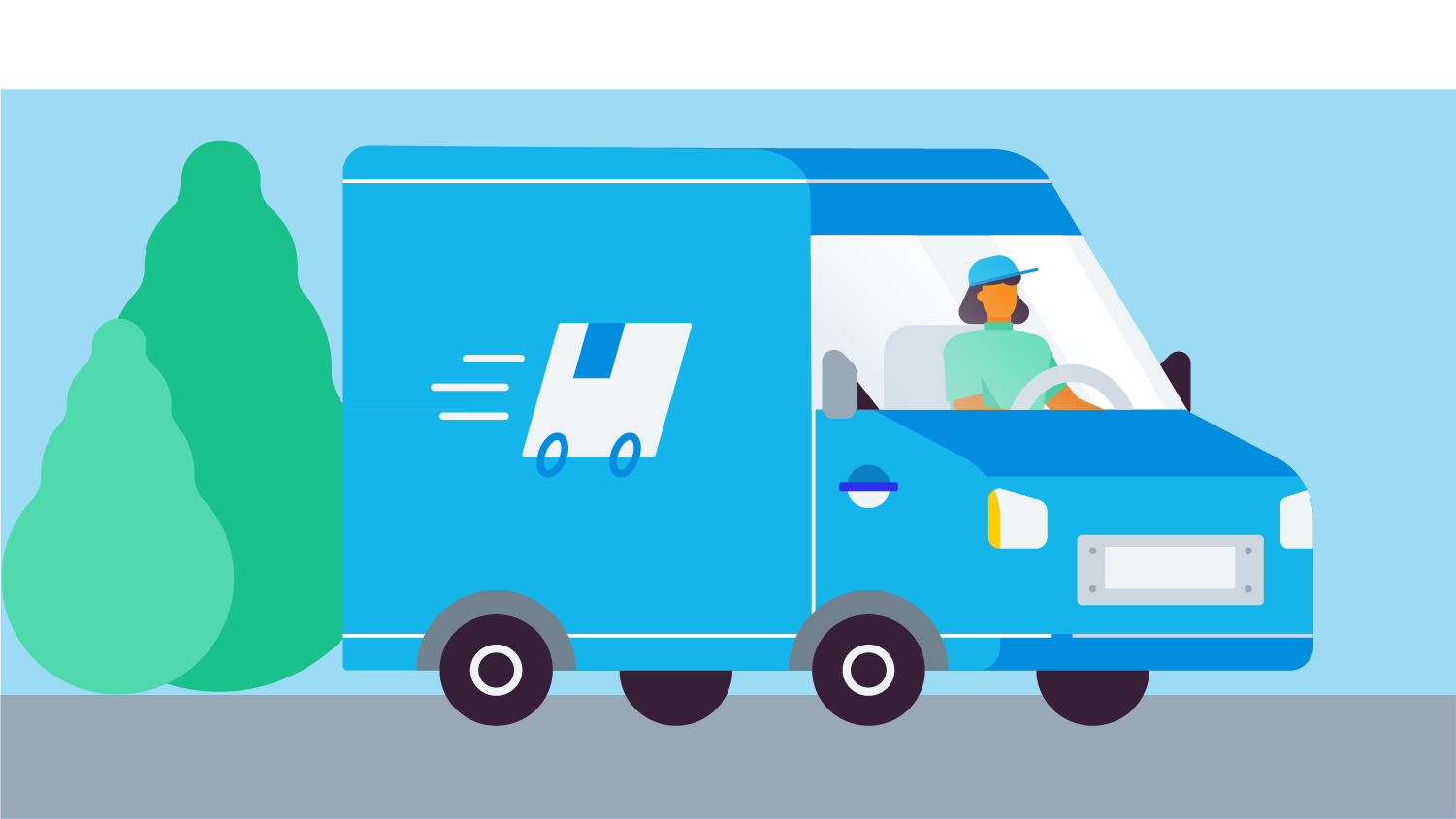  A delivery driver transporting goods in a van.